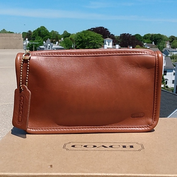 Coach Handbags - NEW, Vintage Coach British Tan Chunky Makeup Kit Case